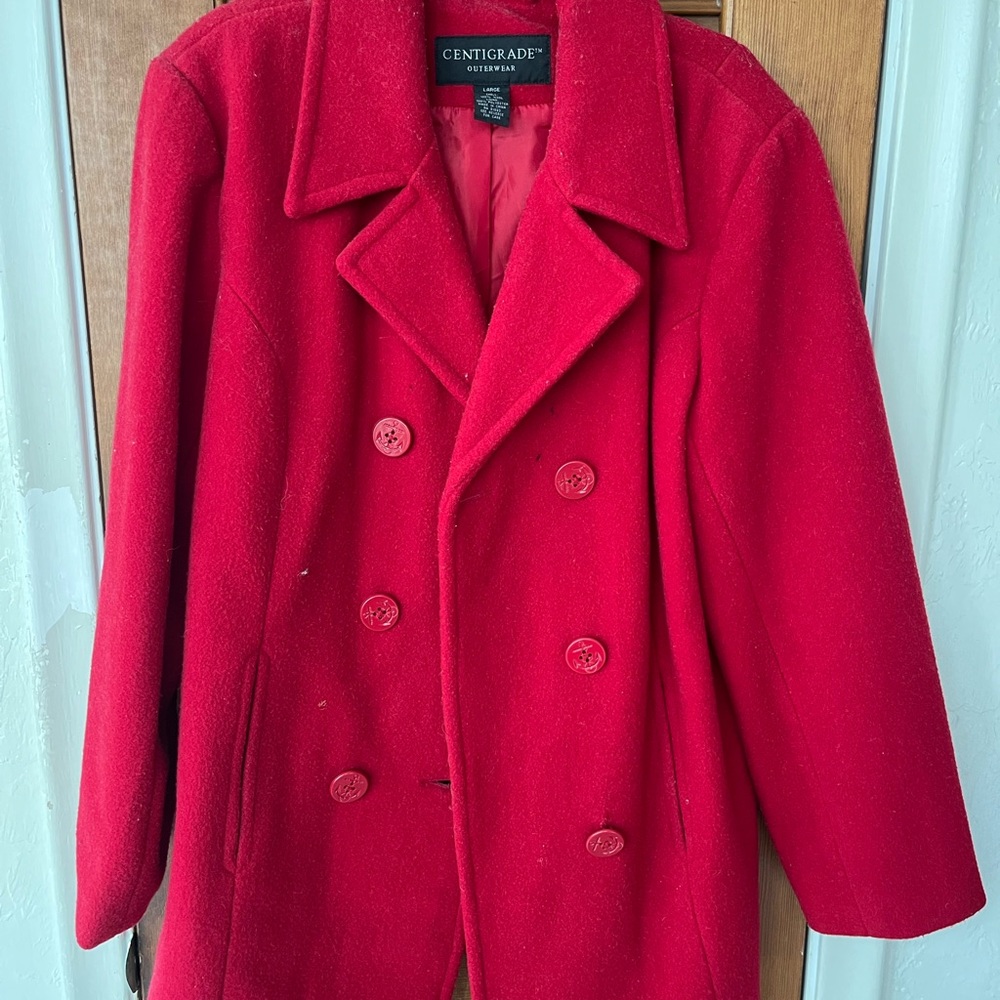 Large red coat